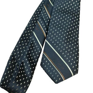 Lanvin New York Paris Navy Blue Dot Pattern Neckwear Tie